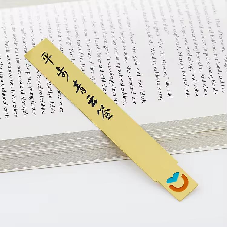 Soft Enamel Words Gold Color Hand Made Engraving Customizable Book Marks