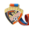 Custom Wholesale Gold Metal Football Soccer 3d Medal With Ribbon