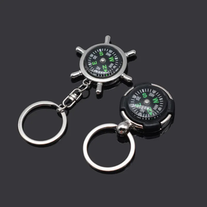 Wholesale Stock Cheap Customlogo Keychain Compass Metal Compass Keychain