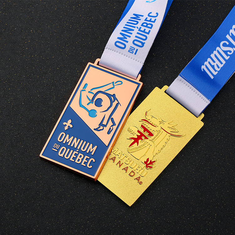 Gold Rectangle Shape Club Competition Custom Medal for Judo