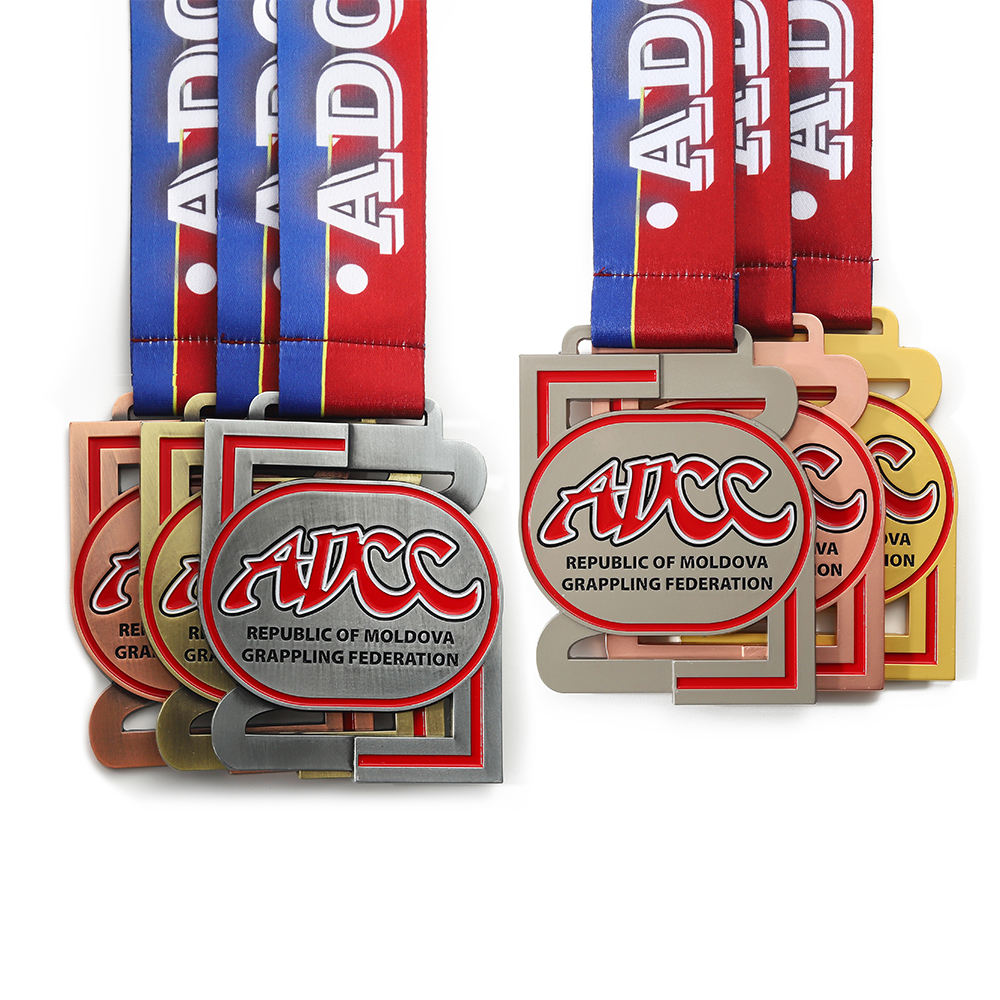 3d Soft Enamel Custom Metal Colors Grappling Federation Medal
