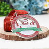 Custom Zinc Alloy Soft Enamel Hollow Shape Design Glitter Metal Santa Souvenir Christmas Medal