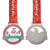 Custom Design Glitter Metal Santa Souvenir Christmas Medal