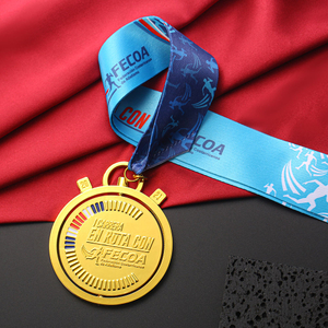 Custom Metal Shiny Gold Exquisite Rotating Sports Marathon Running Spinning Medal
