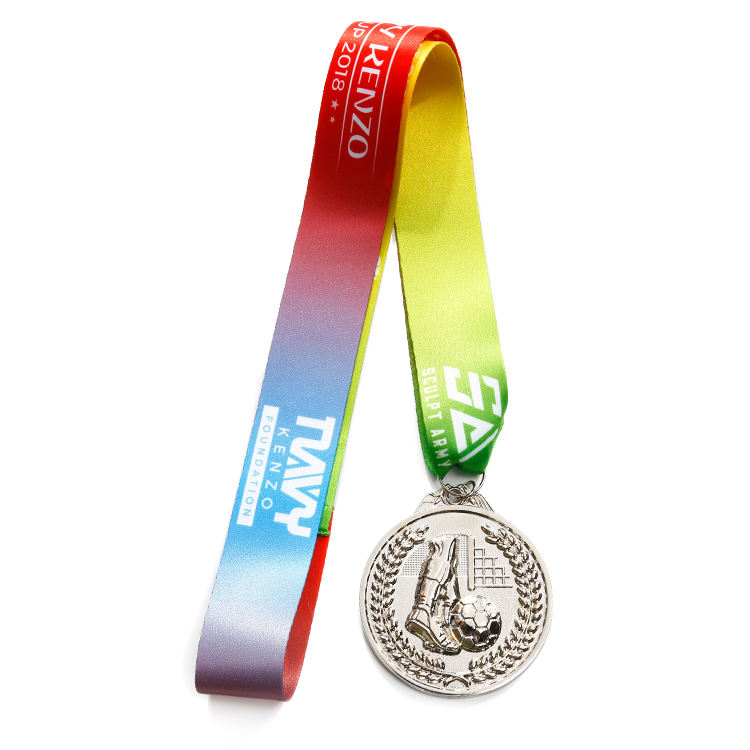 Custom Metal 3d Design Silver Football Medals and Trophies