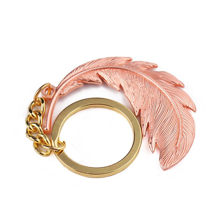 Custom Metal 3d Feather Copper Keyring