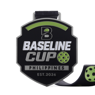 Custom Pickleball Medal, Baseline Cup Philippines Sports Award Medal, Zinc Alloy Enamel Medal with Ribbon
