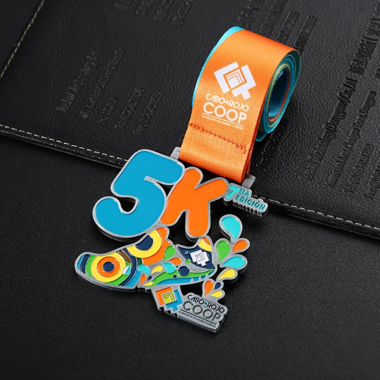 Hollow Design Custom Metal First Place Marathon Ribbon 5k Running Athletics Medals