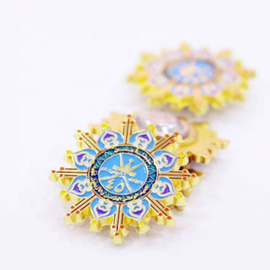 Jiabo Metal Oman National Anniversary Gold Enamel Magnetic Lapel Pin Badges