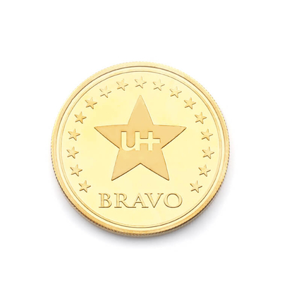 DIY Logo And Words in Center Region Casting Brass Coin for Souvenir