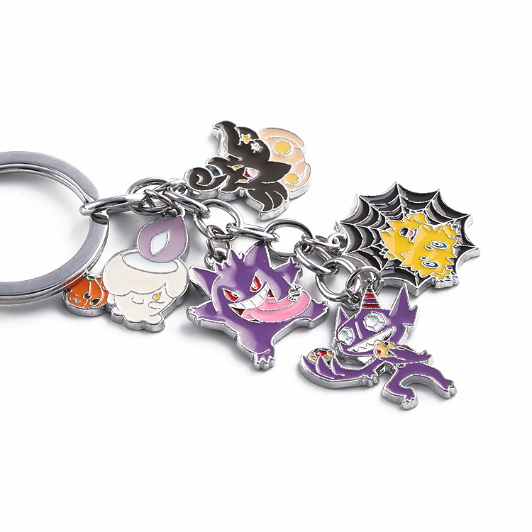 Round Animal Anime Pin Metal Enamel Keychain Gift Metal Badge
