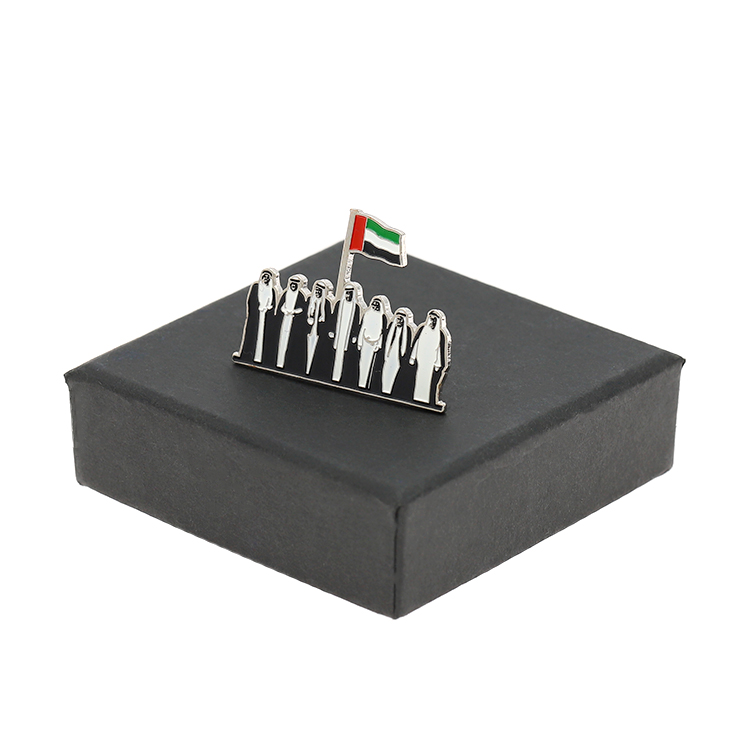 Metal Enamel UAE Lapel Pin Magnetic Back Custom Sale