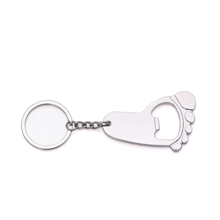 Wholesale Cute Foot Shape Metal Keychain Bottle Opener