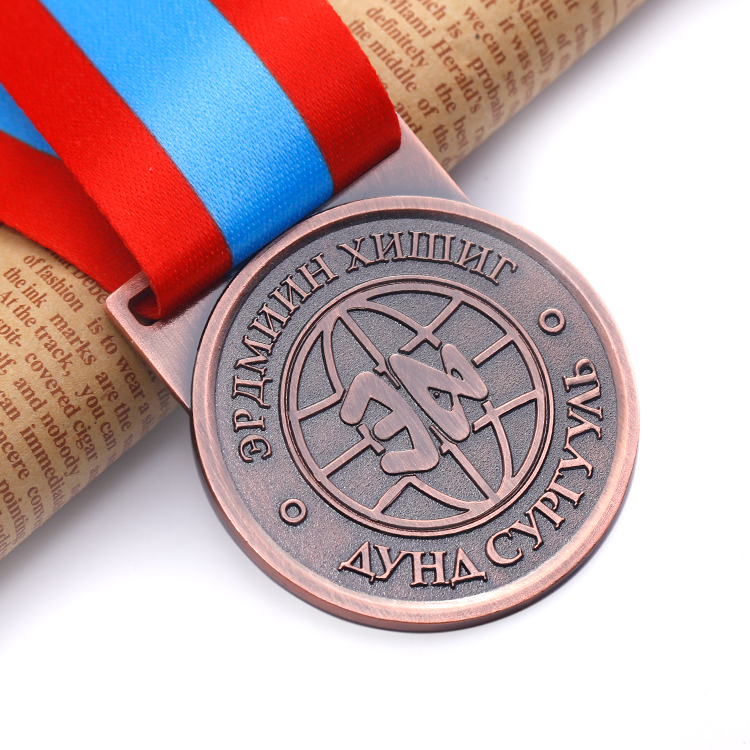 Custom Antique Gold Russian Angel Sports Medal for Marathon 