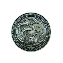 Chinese Dragon Challenge Antique Bronze Plating Brass Eagle Coin
