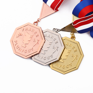 Bright Gold Zinc Alloy with Enamel Color 1st 2st 3st Medal