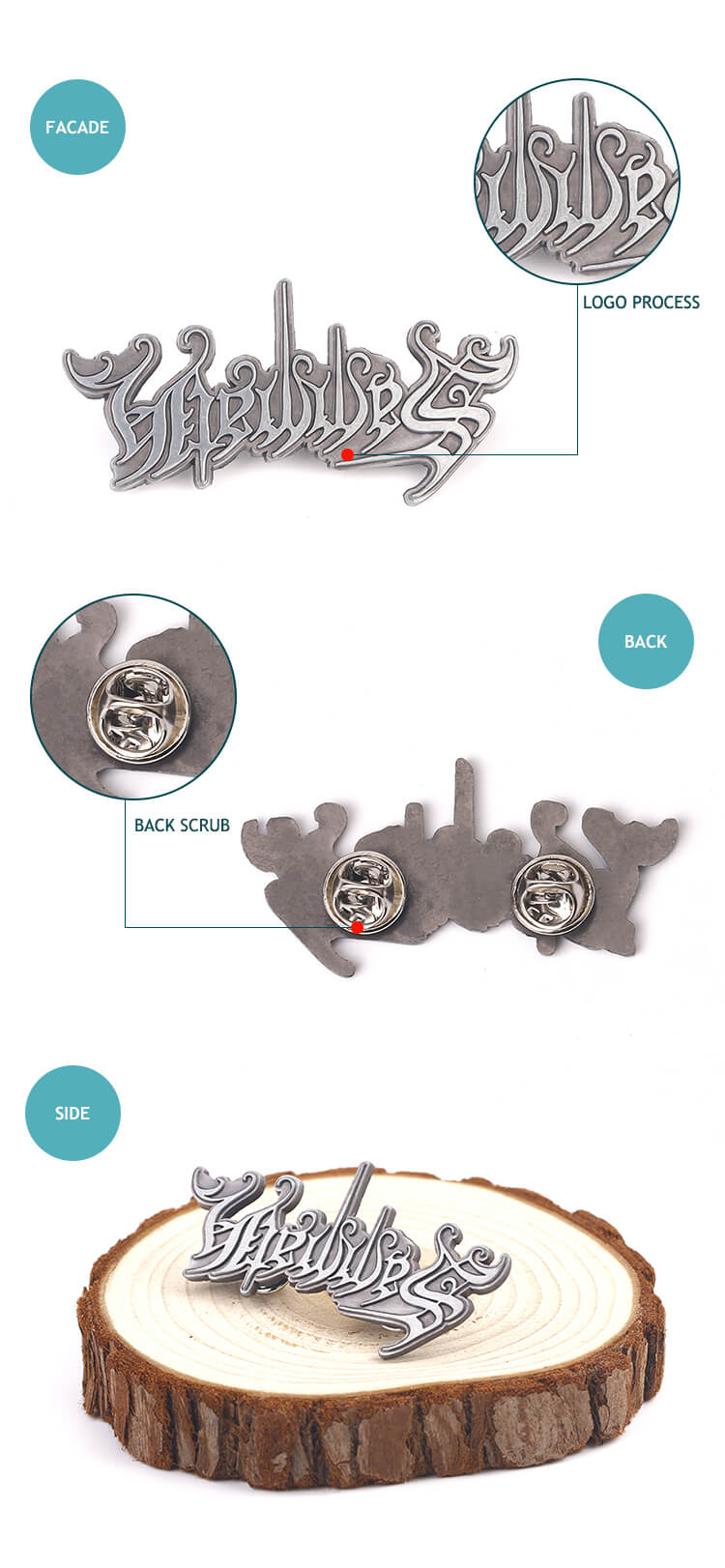 wholesale zinc alloy 3d custom lapel badges