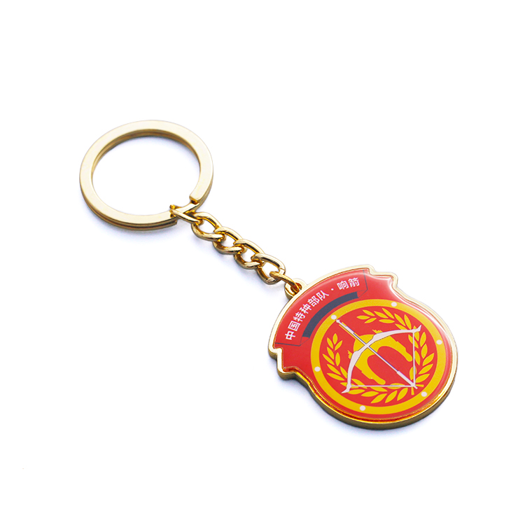 Customized Army Logos Keyrings Paper Printing Keychain with Epoxy