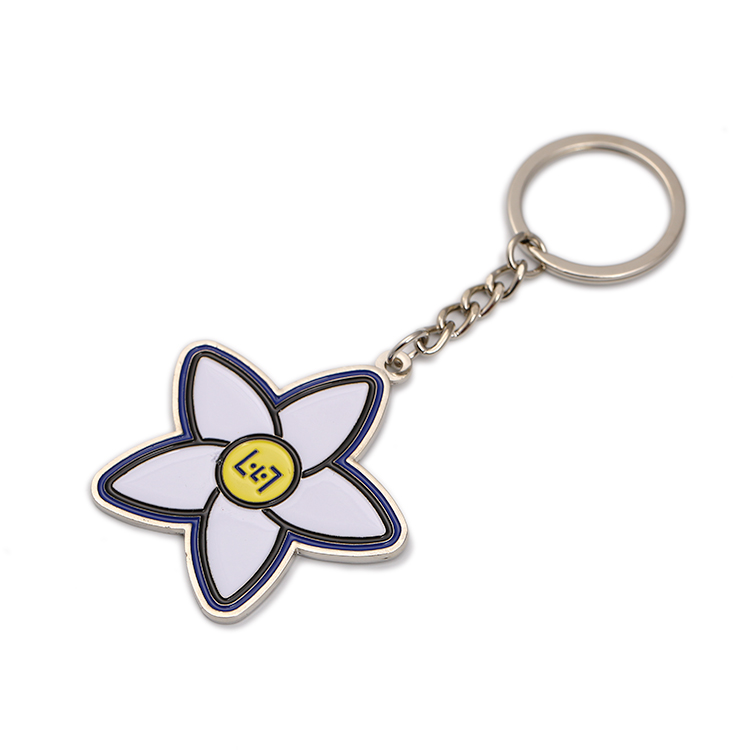 Quality Promotional Custom 3d Metal Custom Enamel Flower Keychain