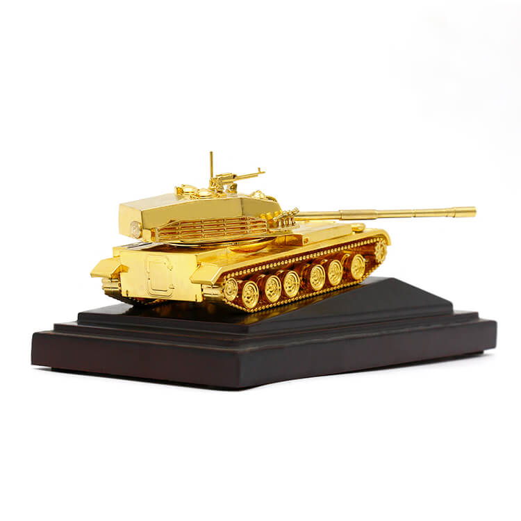 Customized 3D Tank model plating metal trophy with gift box