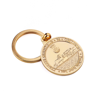 Gold Colored Customized Double Sided Sublimation Key Chain 